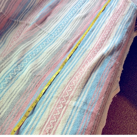 2 VINTAGE SOUTHWESTERN WOVEN PASTEL THROW BLANKETS NWOT - Picture 3 of 4